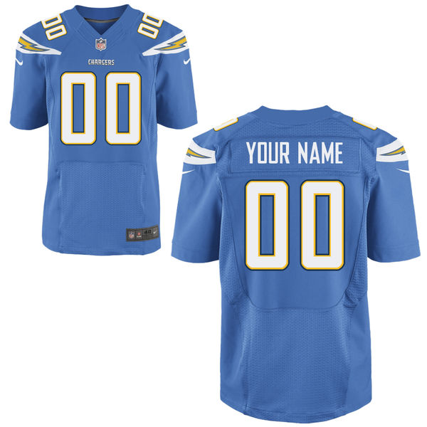 Nike Los Angeles Chargers Customized Electric Blue Stitched Elite Men's NFL Jersey